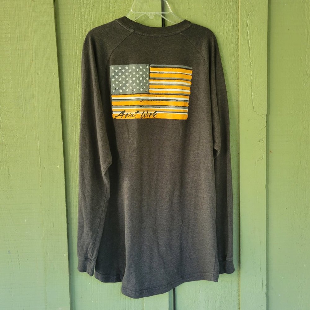 ARIAT Work Men's Gray Long Sleeve T-Shirt Large L - Picture 2 of 3